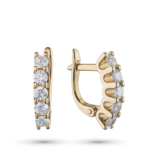 14K Yellow Gold Earrings with Lab-Created Diamonds 1.200 CT.TW