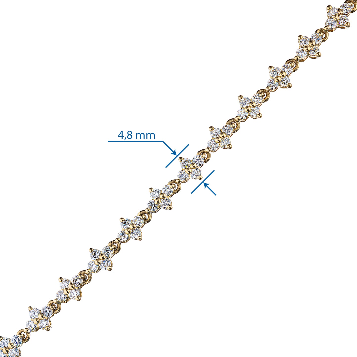 14K Yellow Gold Bracelet with Lab-Created Diamonds
