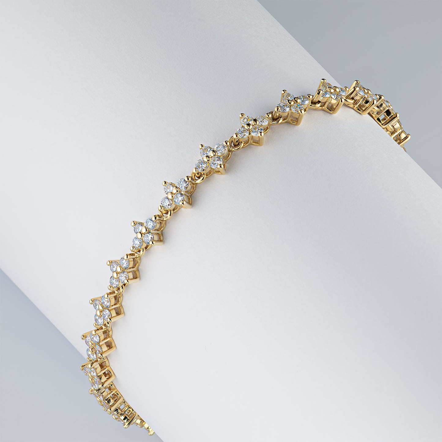 14K Yellow Gold Bracelet with Lab-Created Diamonds