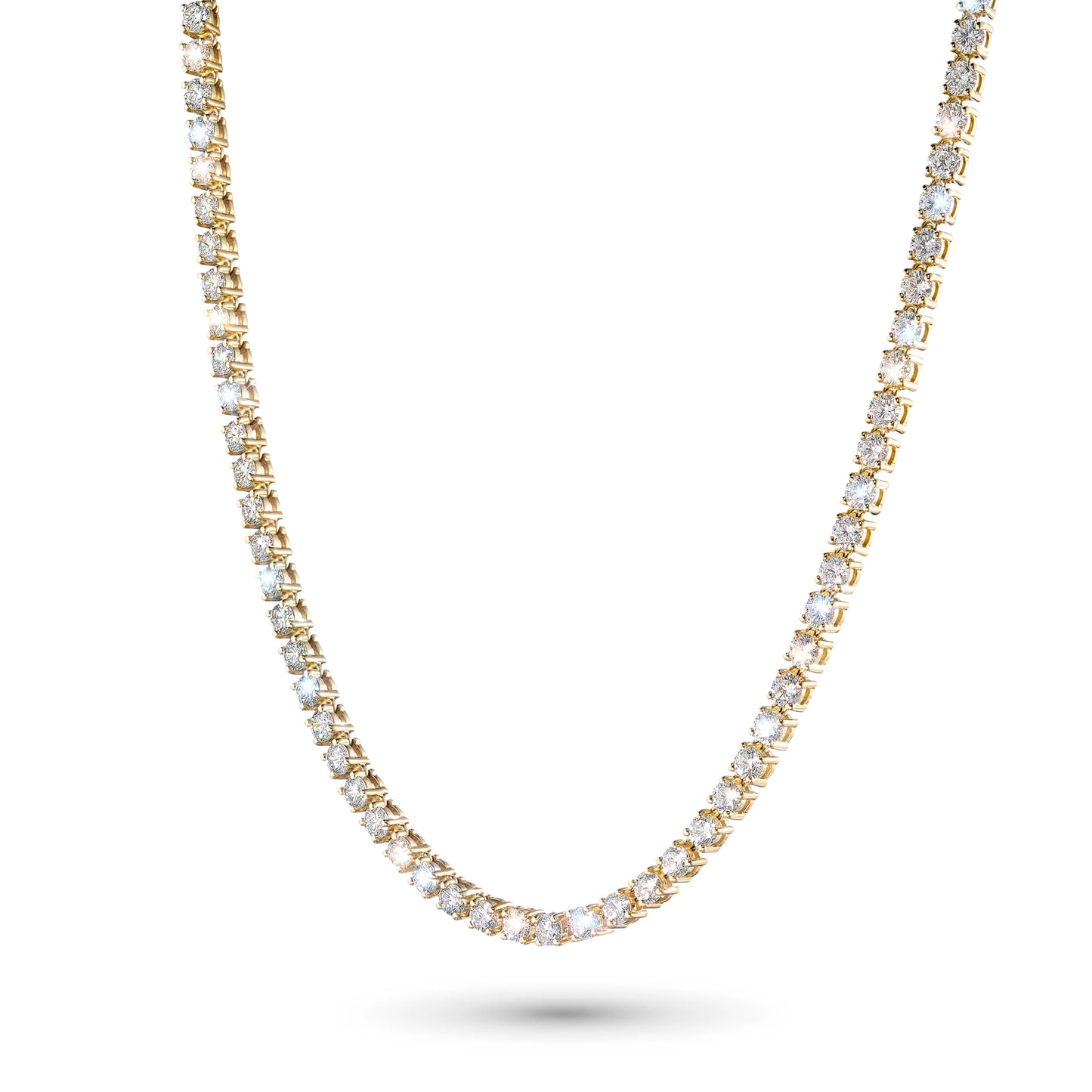 14K Yellow Gold Necklace with Lab-Created Diamonds