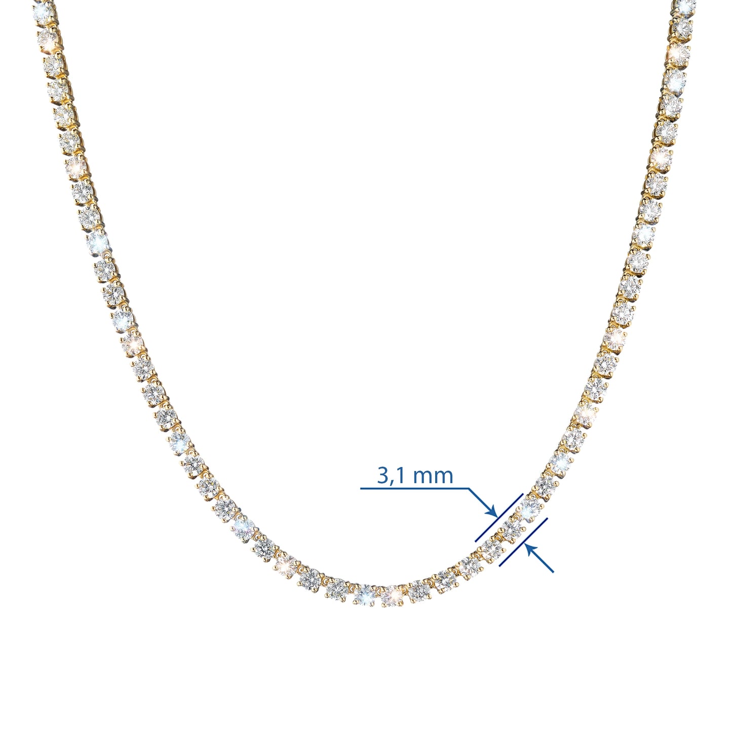 14K Yellow Gold Necklace with Lab-Created Diamonds