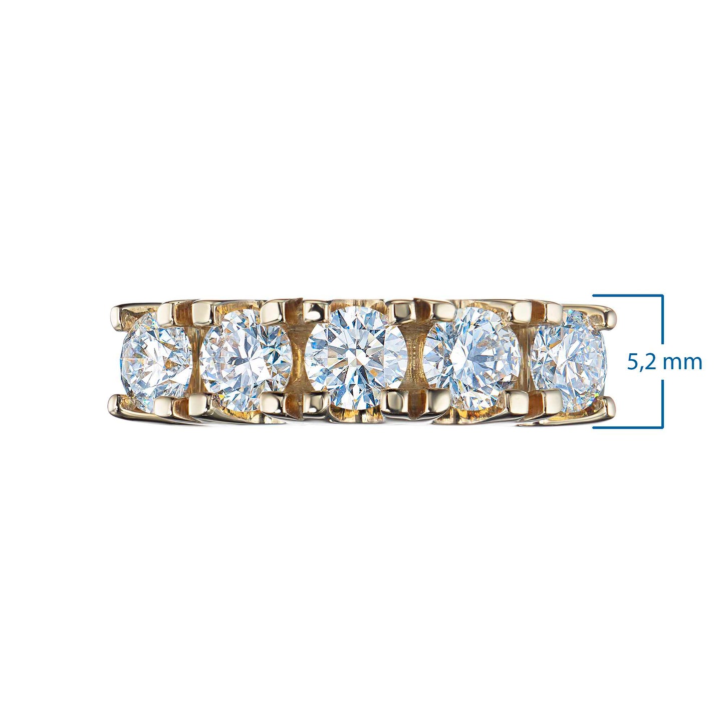 14K Yellow Gold Ring with Lab-Created Diamonds