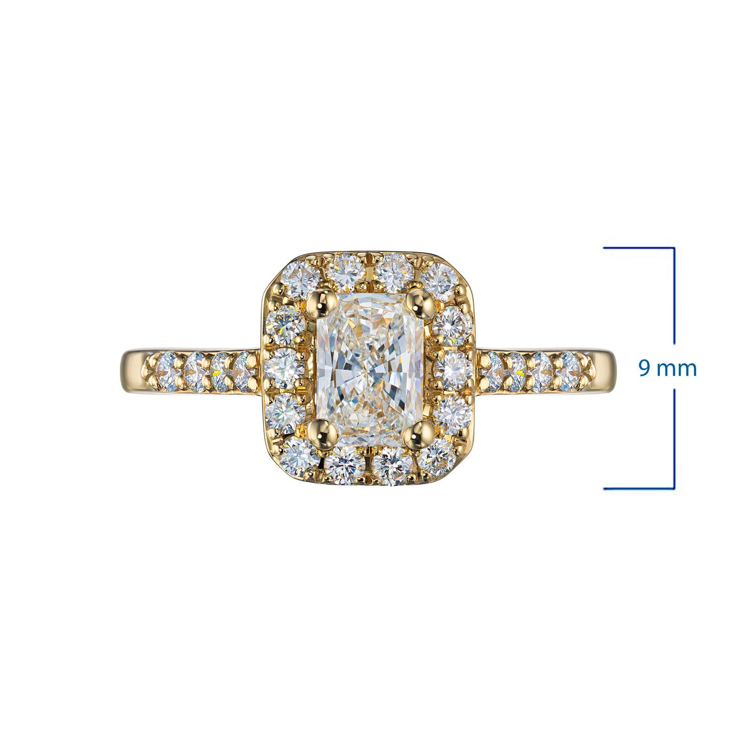 14K Yellow Gold Ring with Lab-Created Diamonds