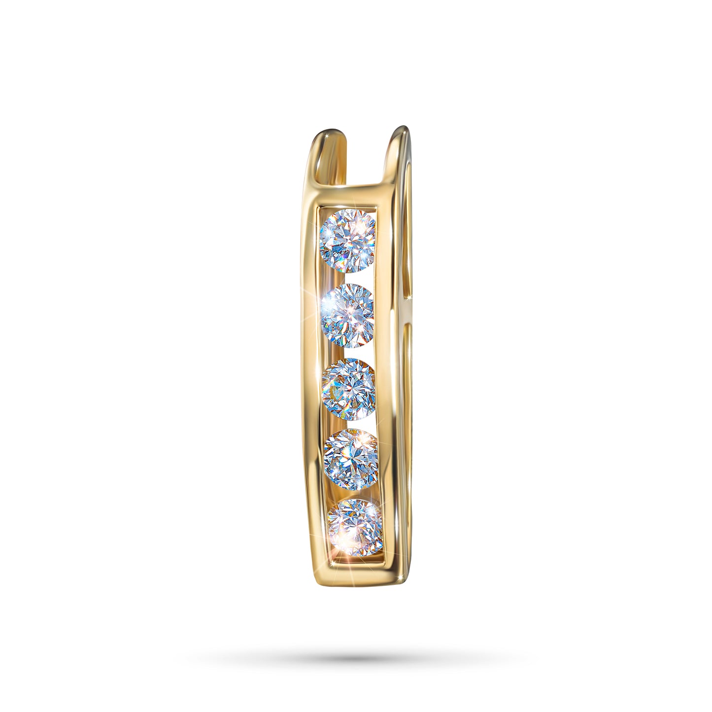 14K Yellow Gold Pendant with Lab-Created Diamonds