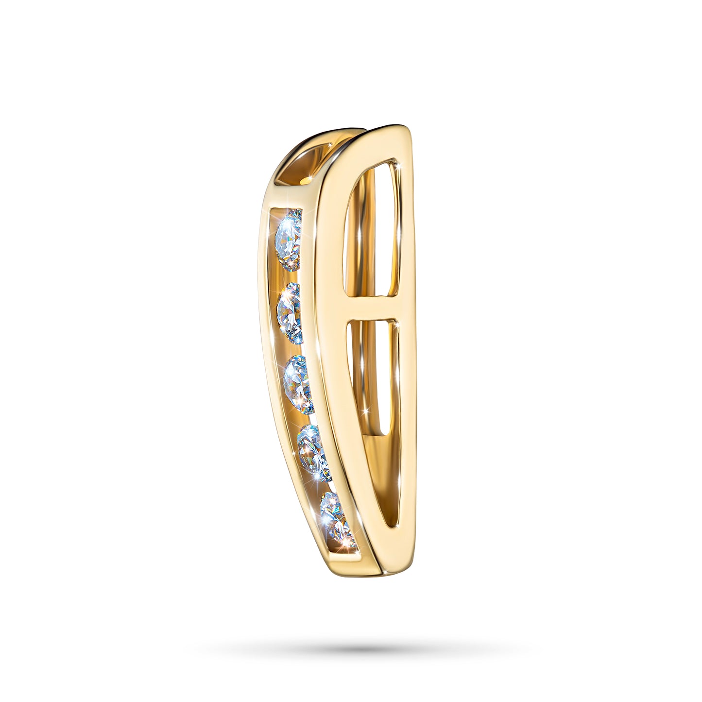 14K Yellow Gold Pendant with Lab-Created Diamonds