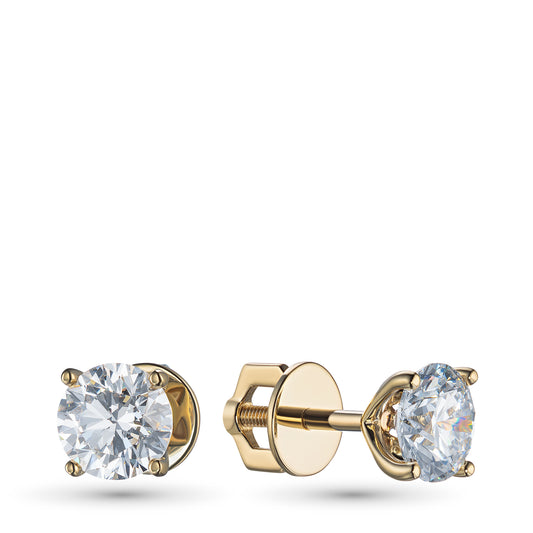 14K Yellow Gold Earring Studs with Lab-Created Diamonds 1.290 CT.TW