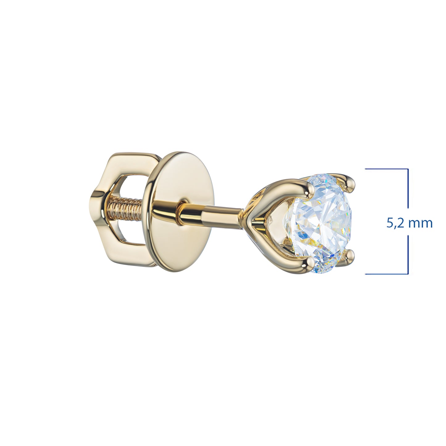 14K Yellow Gold Earring Studs with Lab-Created Diamonds 1.290 CT.TW