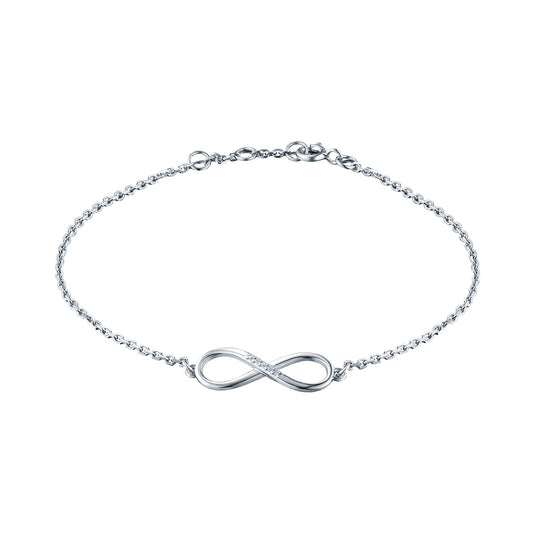 Sterling Silver Bracelet with Lab-Created Diamonds