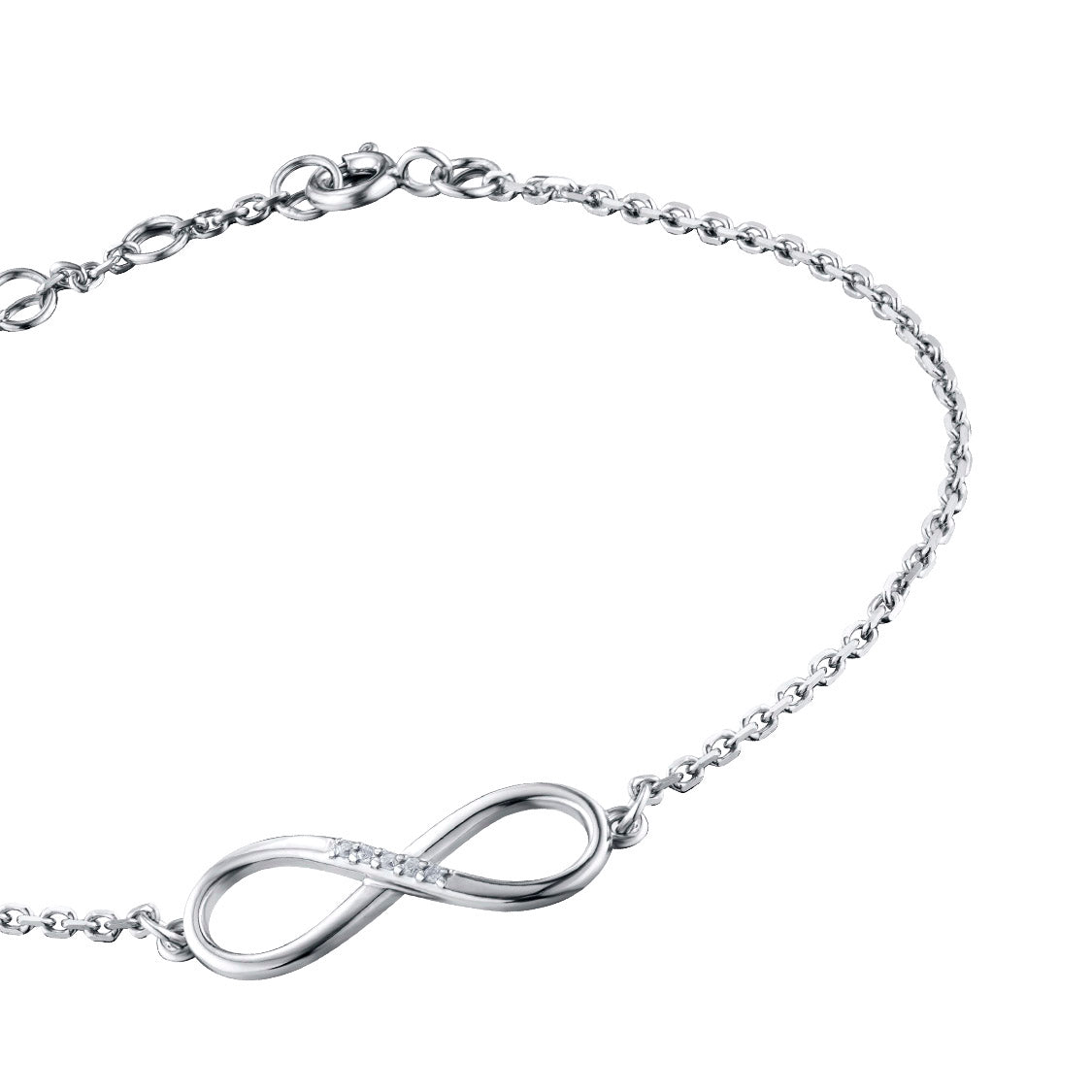 Sterling Silver Bracelet with Lab-Created Diamonds