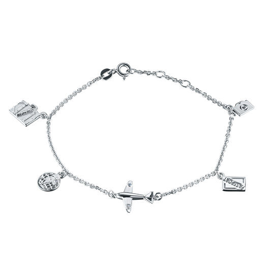 Sterling Silver Bracelet with Lab-Created Diamonds
