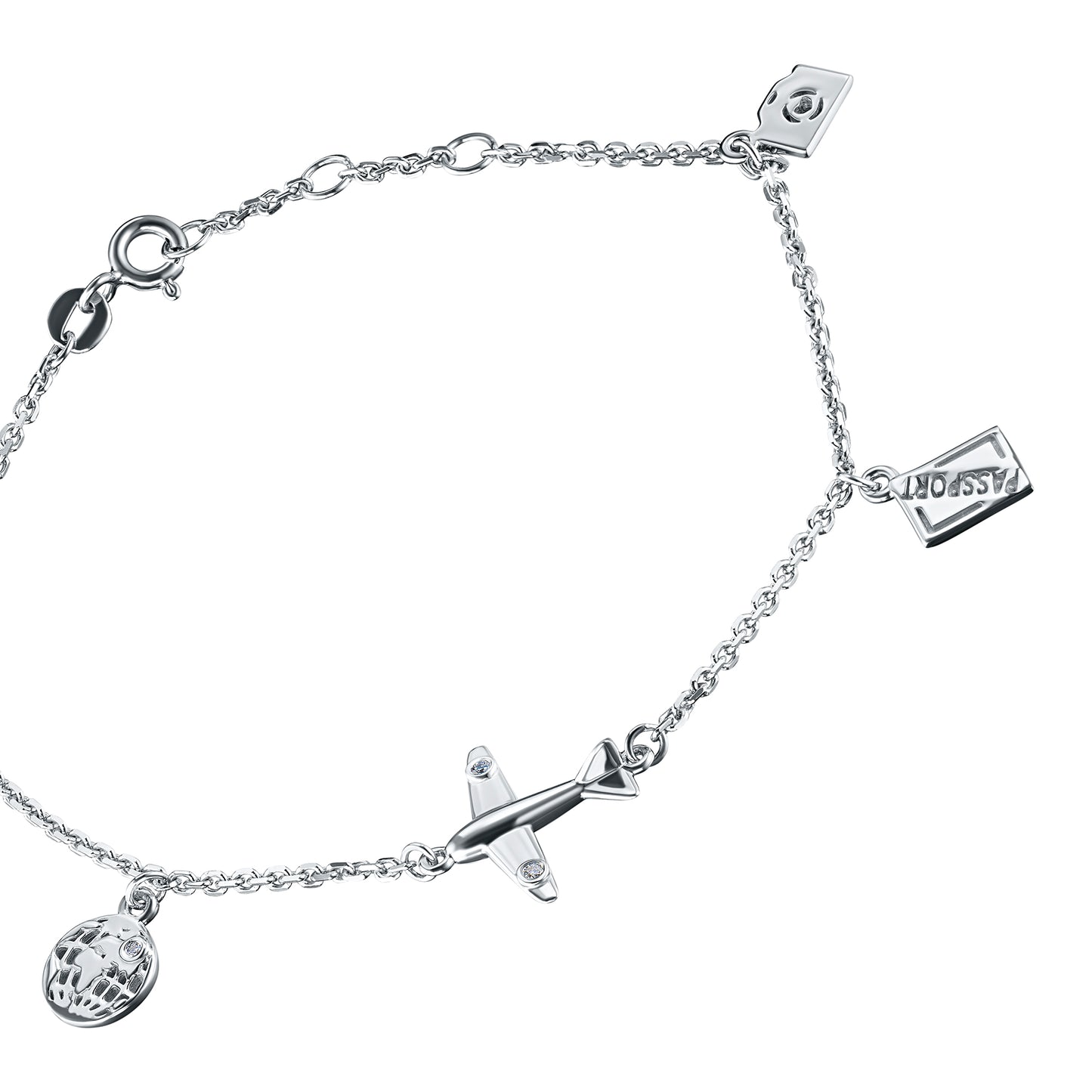 Sterling Silver Bracelet with Lab-Created Diamonds