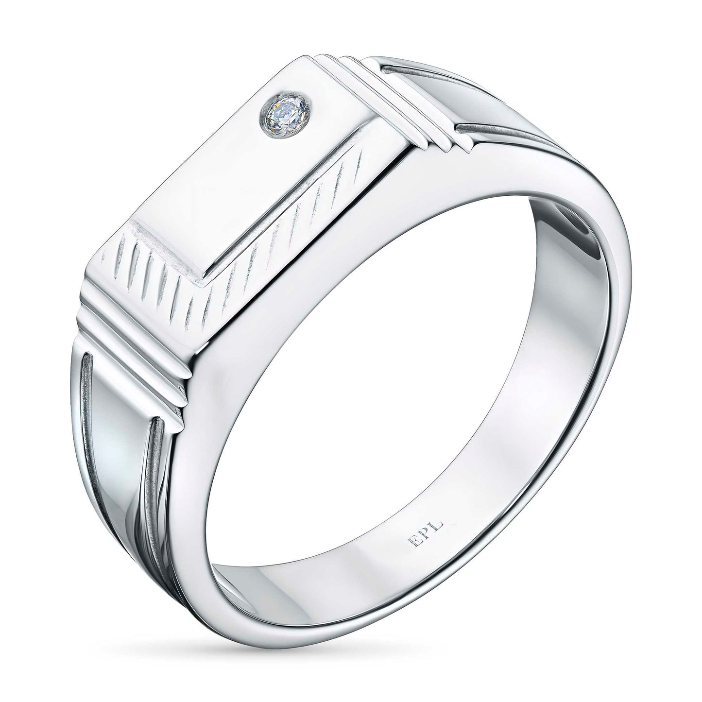 Sterling Silver Ring with Lab-Created Diamonds