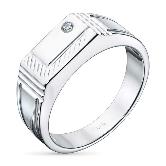 Sterling Silver Ring with Lab-Created Diamonds