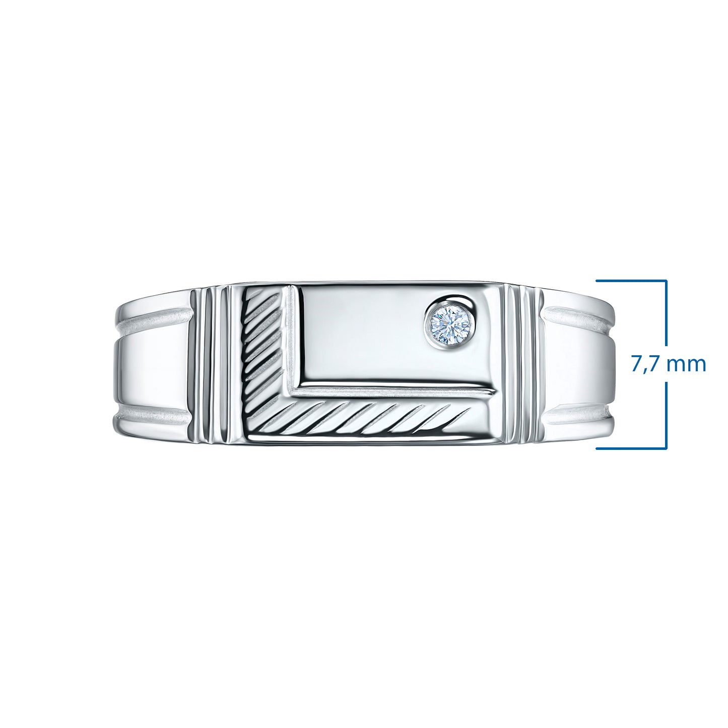 Sterling Silver Ring with Lab-Created Diamonds