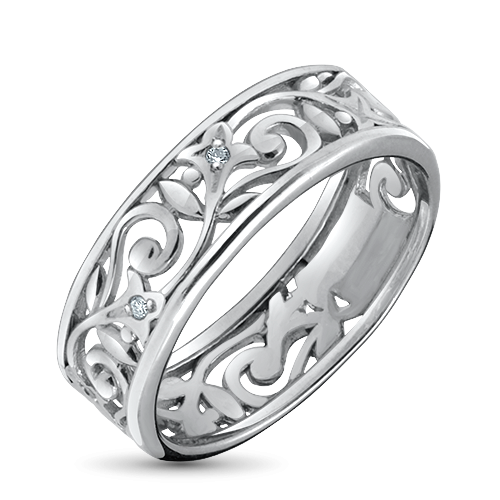 Sterling Silver Ring with Lab-Created Diamonds