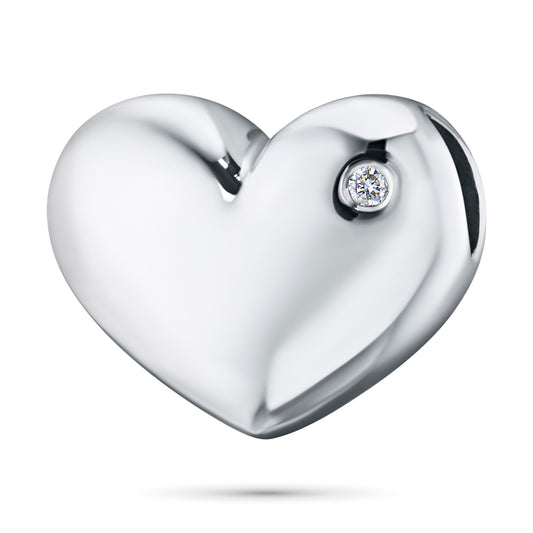 Sterling Silver Pendant with Lab-Created Diamonds