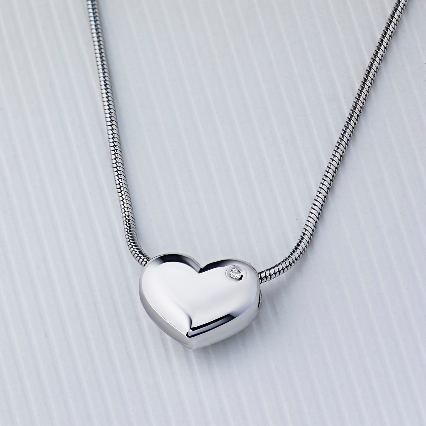 Sterling Silver Pendant with Lab-Created Diamonds