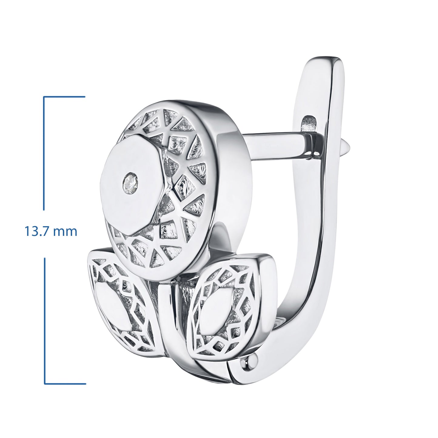 Sterling Silver Earrings with Lab-Created Diamonds