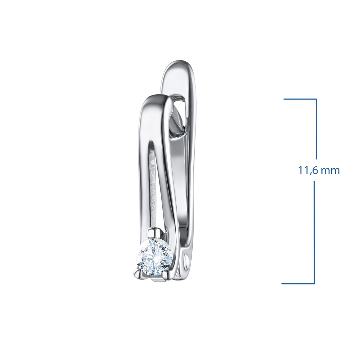 Sterling Silver Earrings with Lab-Created Diamonds