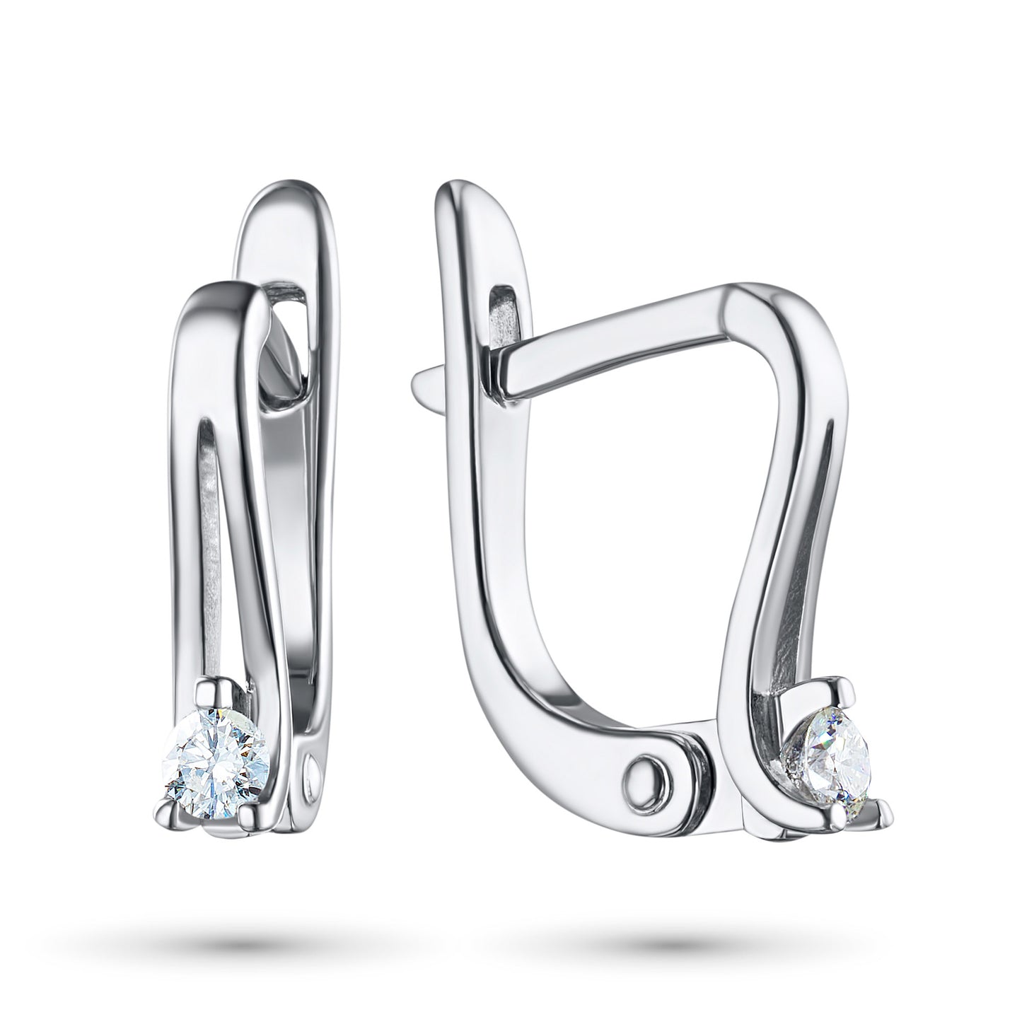 Sterling Silver Earrings with Lab-Created Diamonds