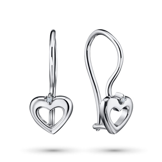 Sterling Silver Earrings with Lab-Created Diamonds 0.020 CT.TW
