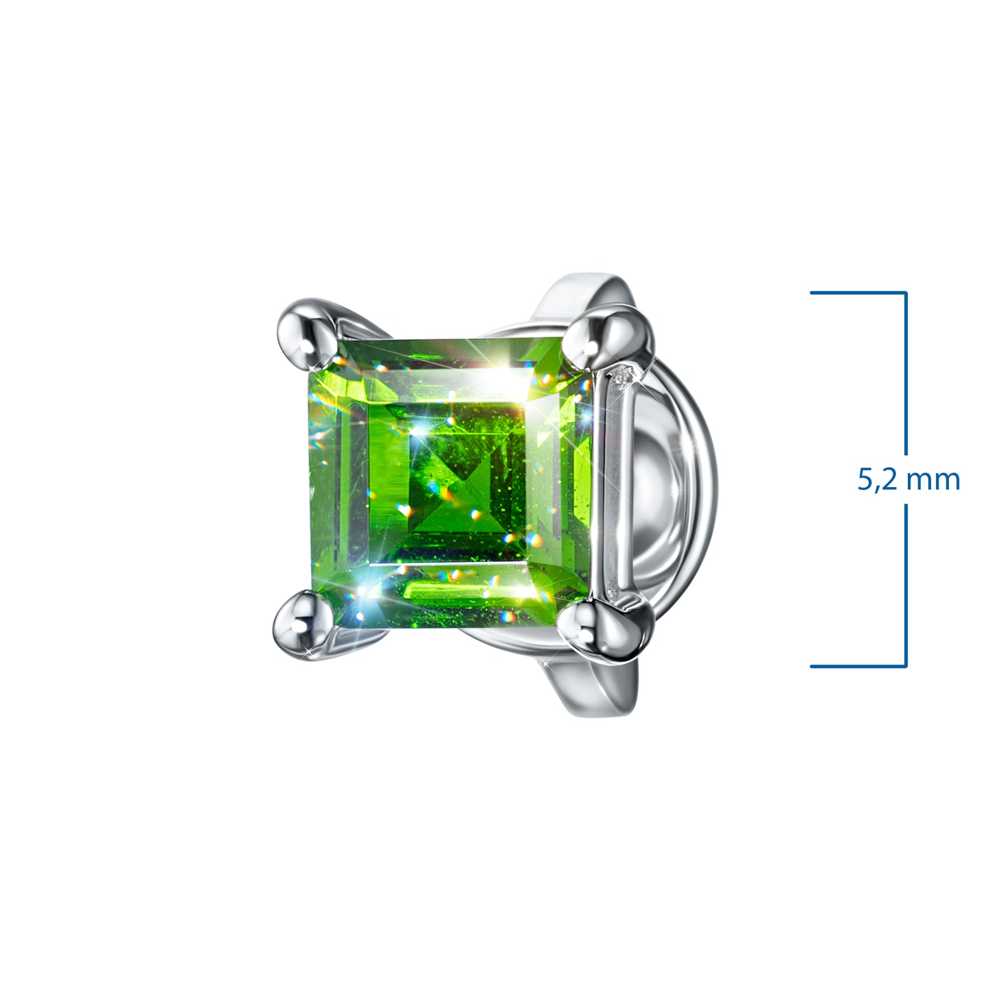 Sterling Silver Earring Studs with Chrome diopside