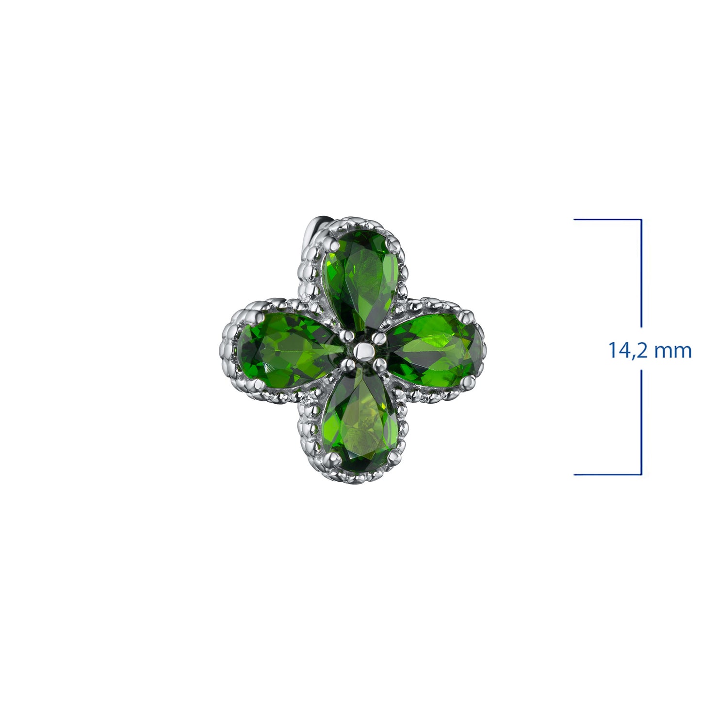 Sterling Silver Earrings with Chrysolite 3.560 CT.TW