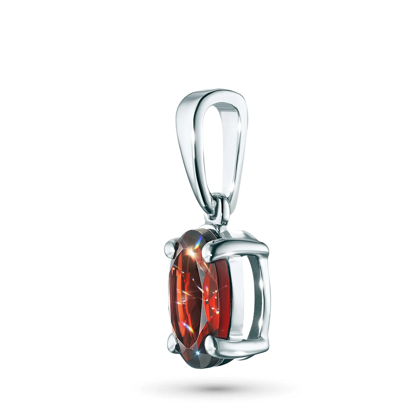 Sterling Silver Pendant with Garnet