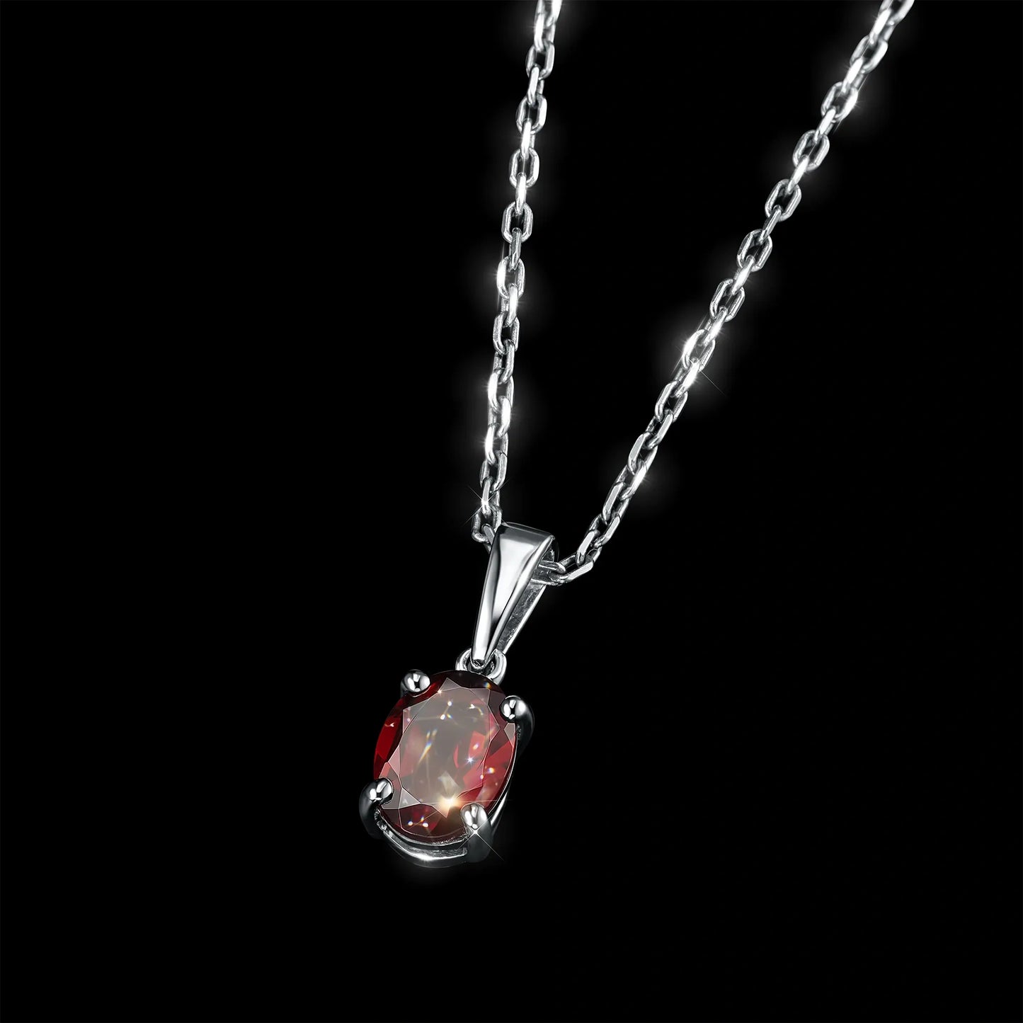 Sterling Silver Pendant with Garnet