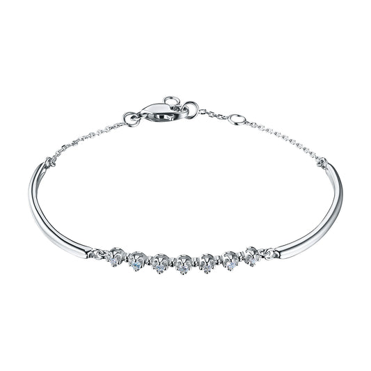 Sterling Silver Bracelet with Lab-Created Diamonds