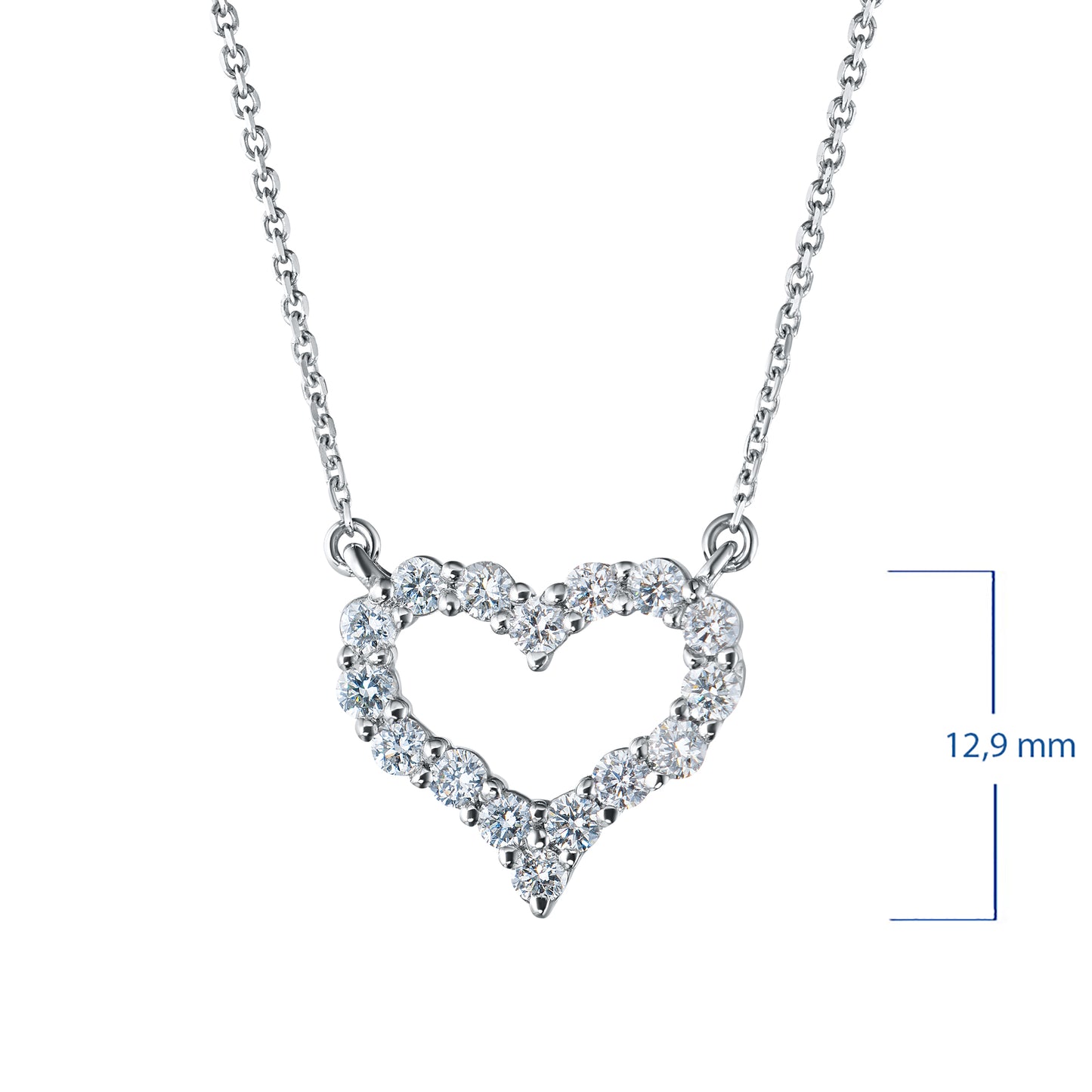 Sterling Silver Necklace with Lab-Created Diamonds