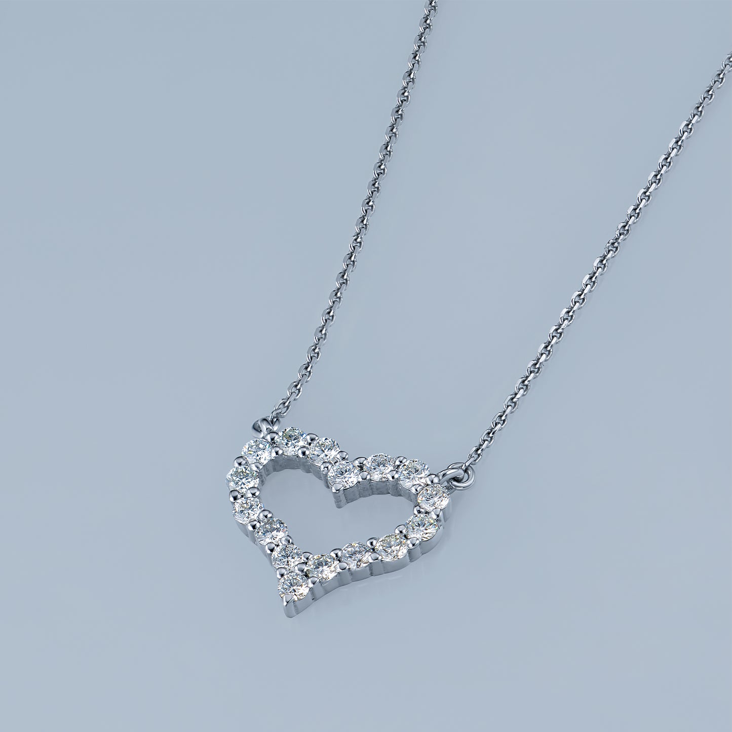 Sterling Silver Necklace with Lab-Created Diamonds