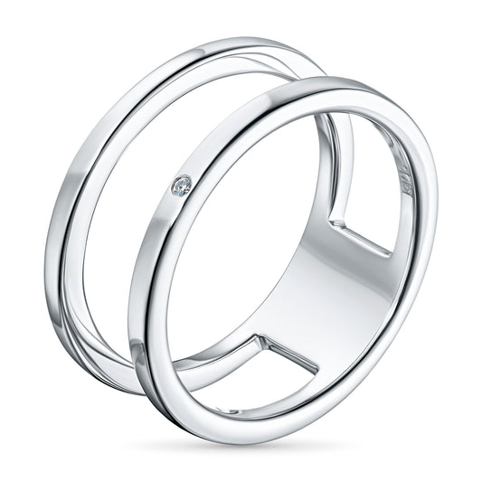 Sterling Silver Ring with Lab-Created Diamonds 0.010 CT.TW