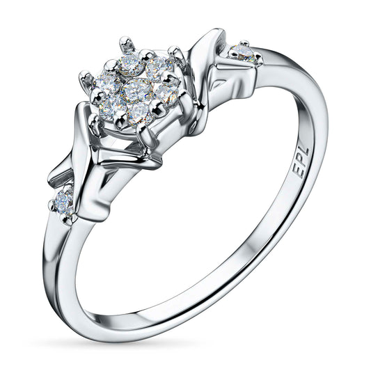 Sterling Silver Ring with Lab-Created Diamonds 0.130 CT.TW