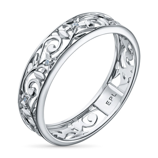 Sterling Silver Ring with Lab-Created Diamonds 0.010 CT.TW
