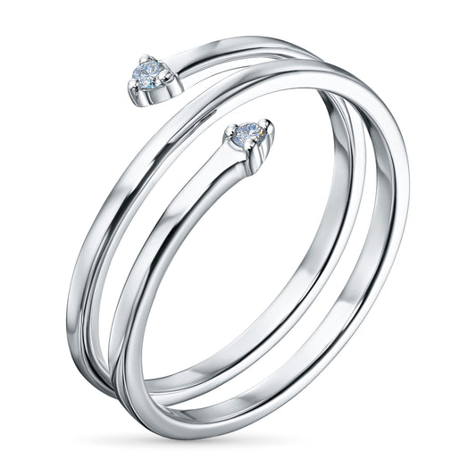 Sterling Silver Ring with Lab-Created Diamonds 0.040 CT.TW