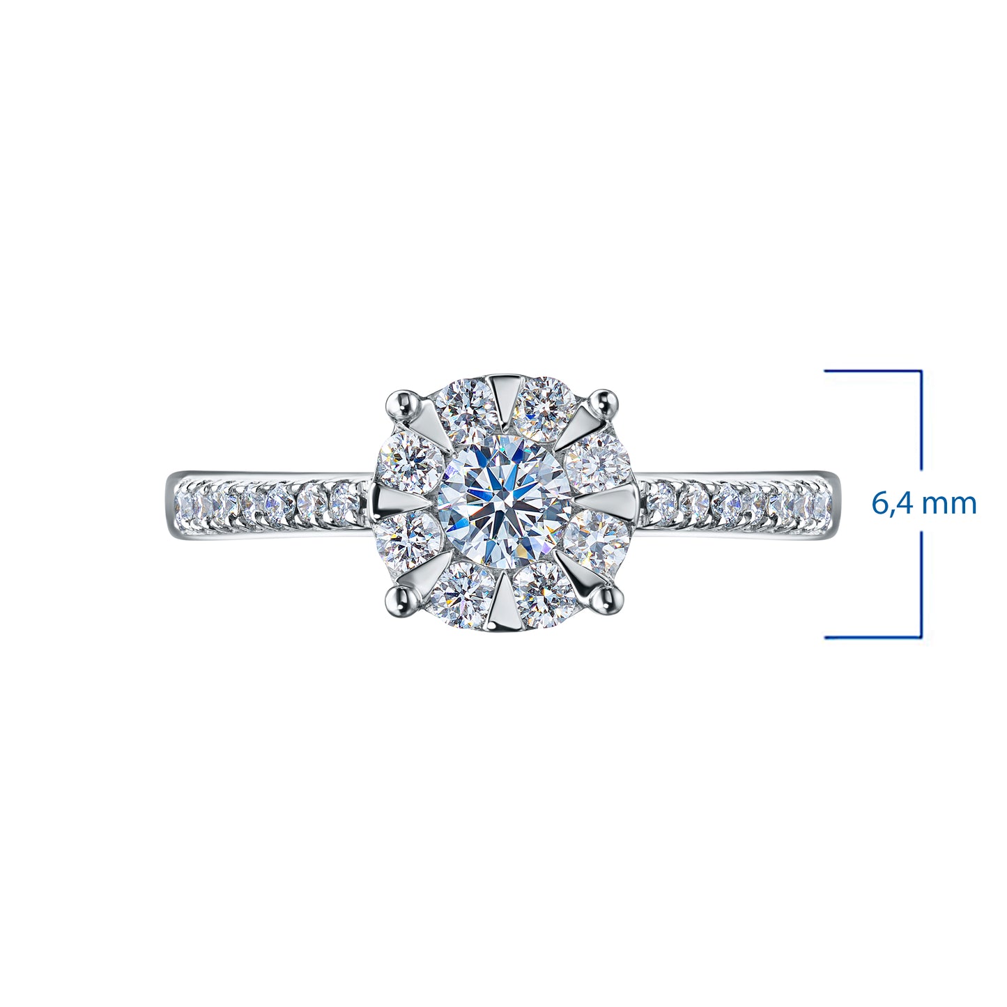 Sterling Silver Ring with Lab-Created Diamonds