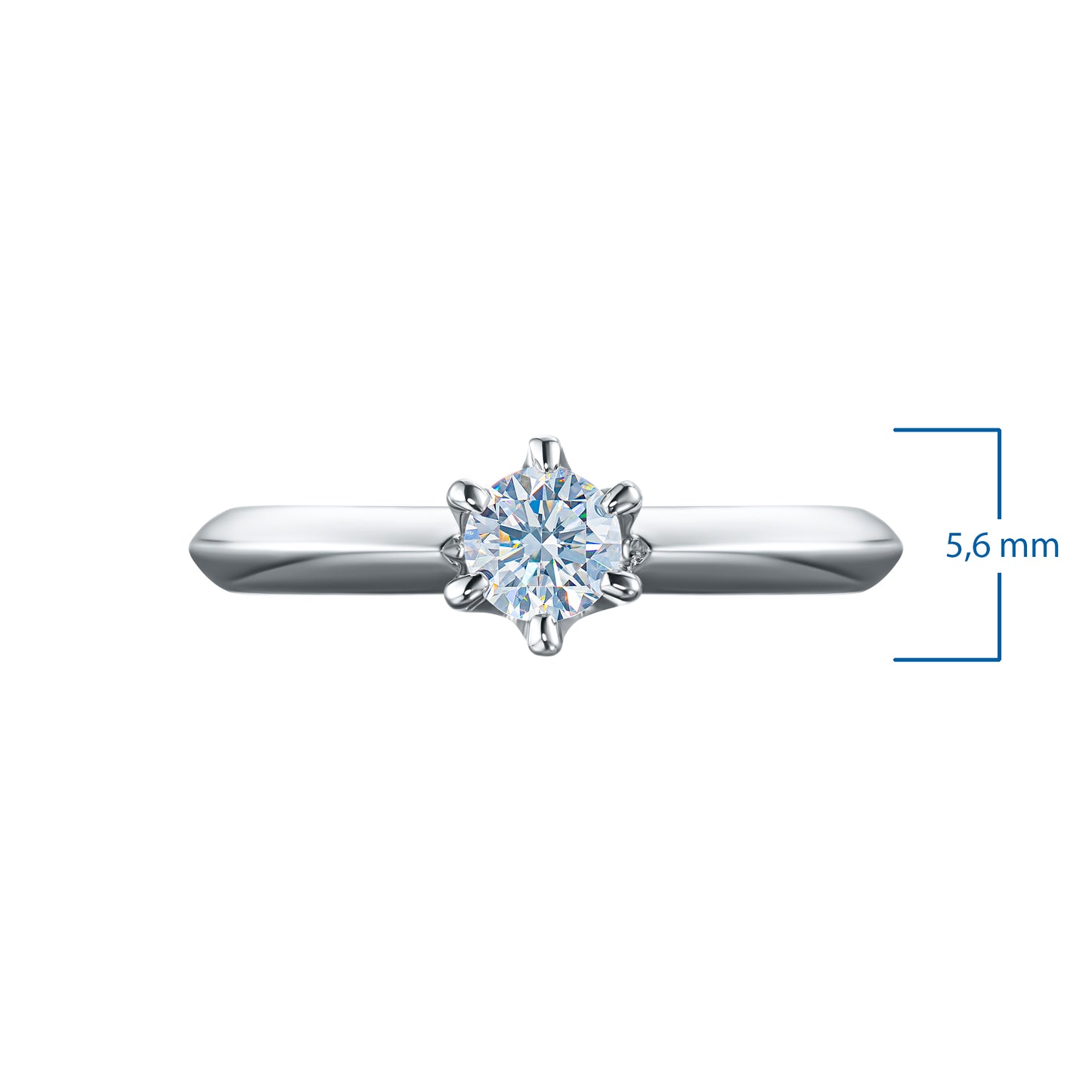 14K White Gold Ring with Lab-Created Diamonds