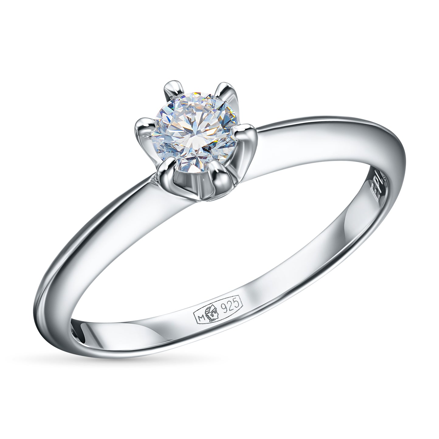 14K White Gold Ring with Lab-Created Diamonds