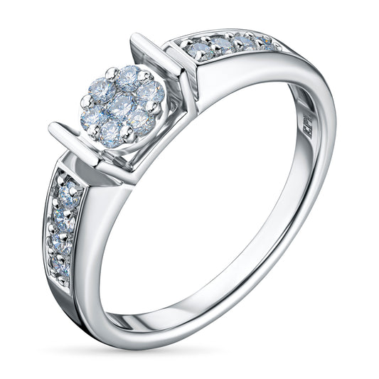 Sterling Silver Ring with Lab-Created Diamonds 0.200 CT.TW