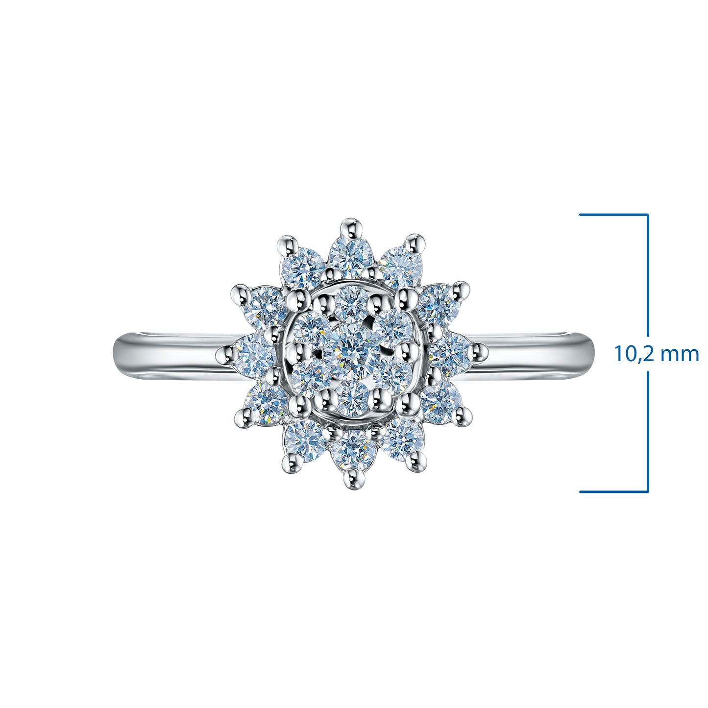 Sterling Silver Ring with Lab-Created Diamonds