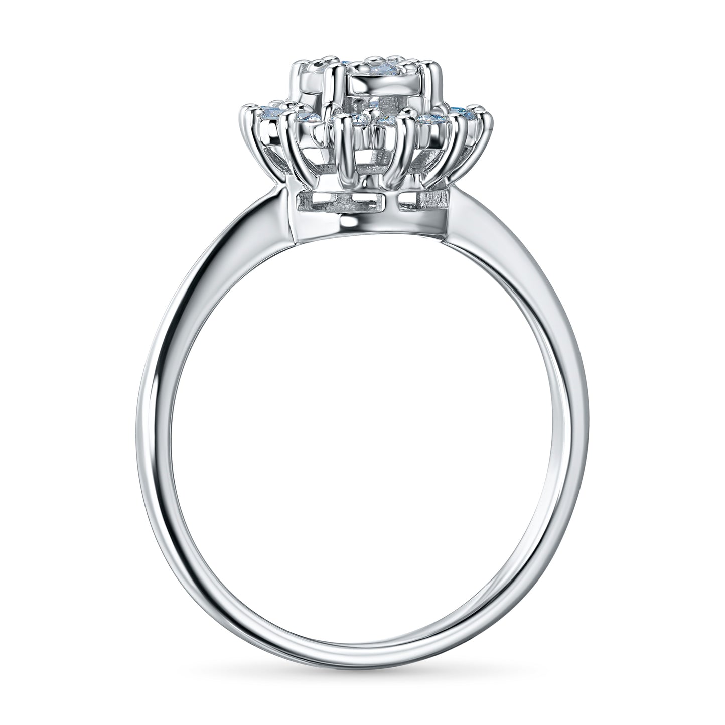 Sterling Silver Ring with Lab-Created Diamonds