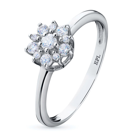 Sterling Silver Ring with Lab-Created Diamonds 0.220 CT.TW