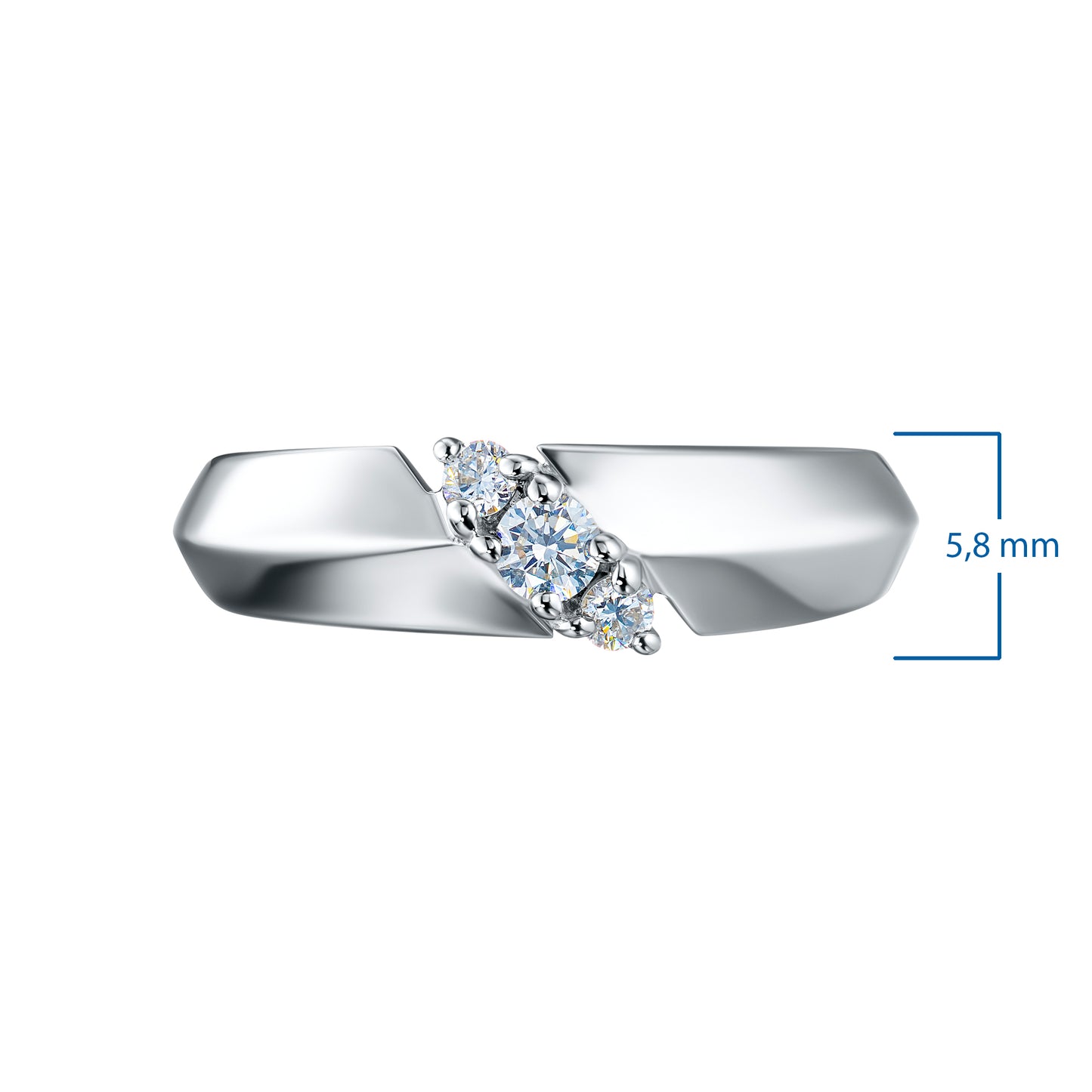 Sterling Silver Ring with Lab-Created Diamonds