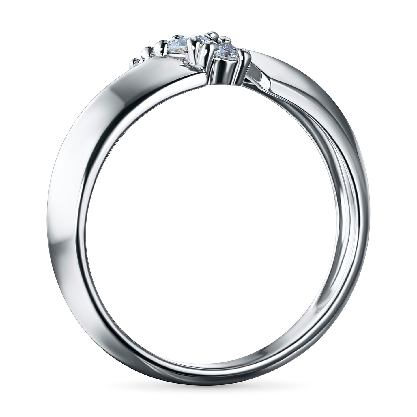 Sterling Silver Ring with Lab-Created Diamonds