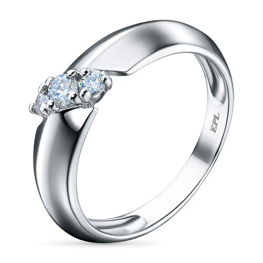 Sterling Silver Ring with Lab-Created Diamonds