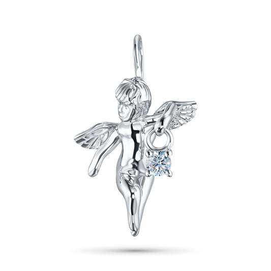 Sterling Silver Pendant with Lab-Created Diamonds 0.080 CT.TW