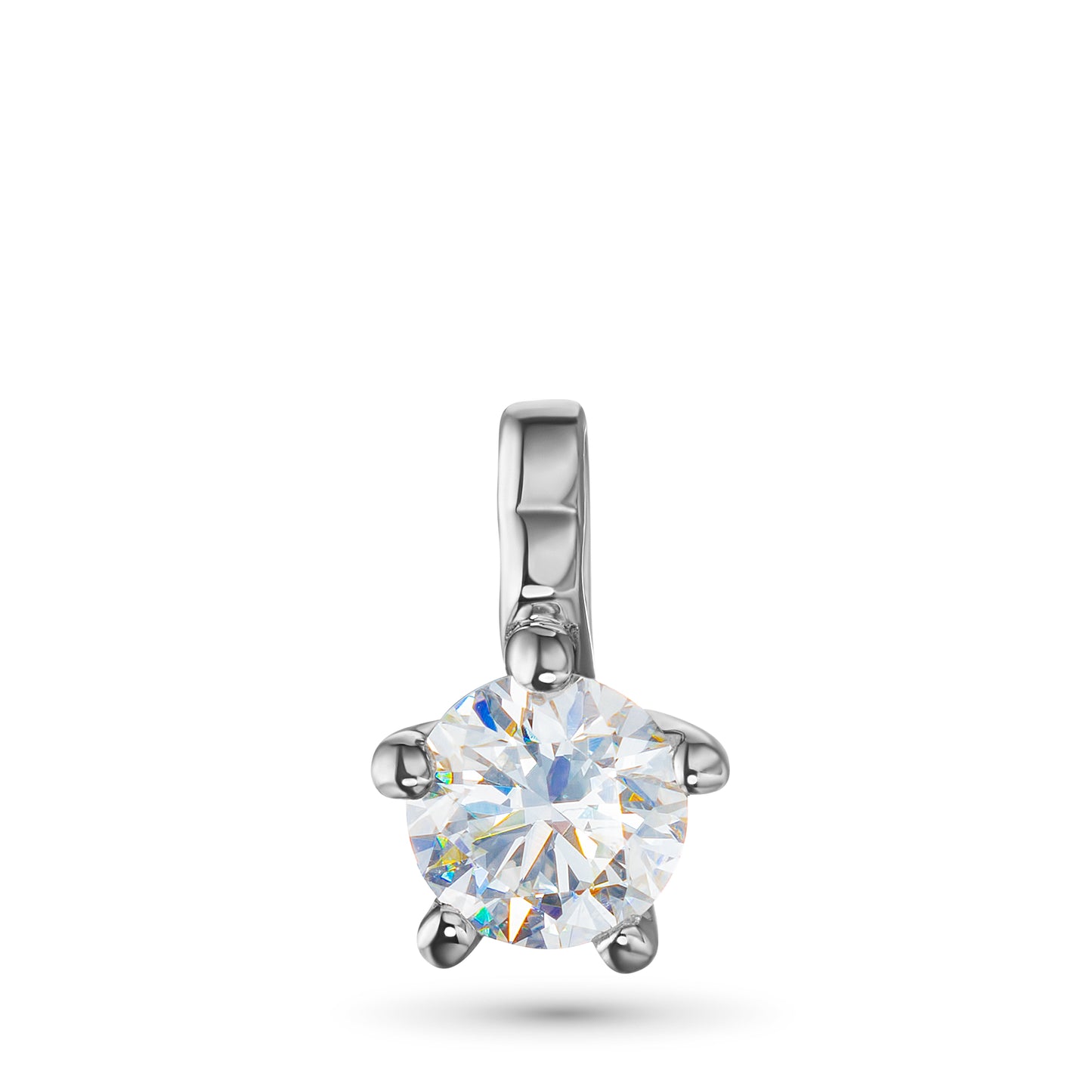 Sterling Silver Pendant with Lab-Created Diamonds