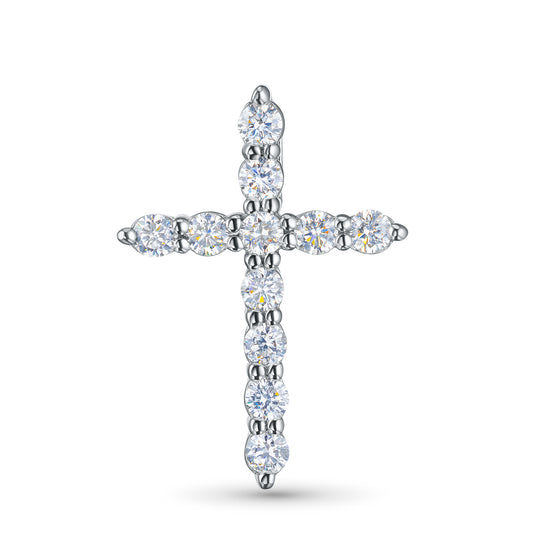 14K White Gold Pendant with Lab-Created Diamonds