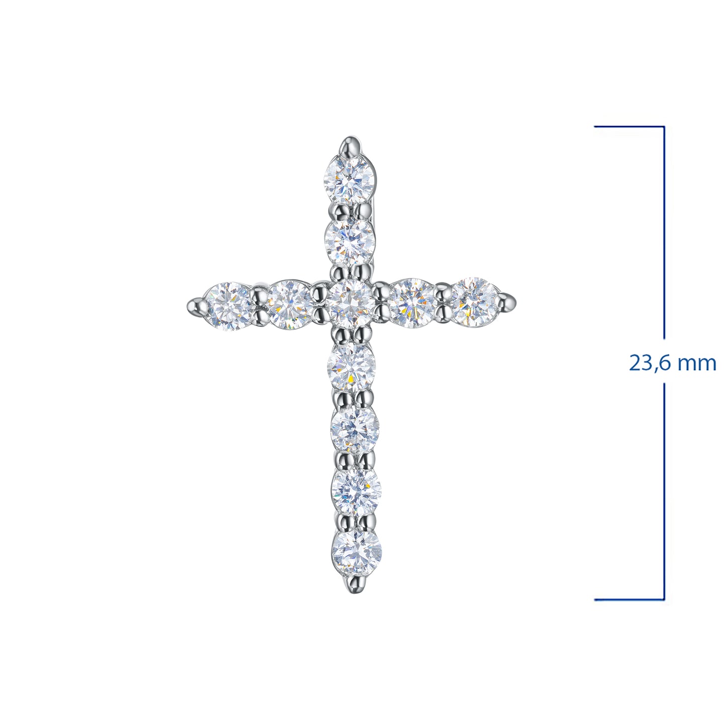 14K White Gold Pendant with Lab-Created Diamonds